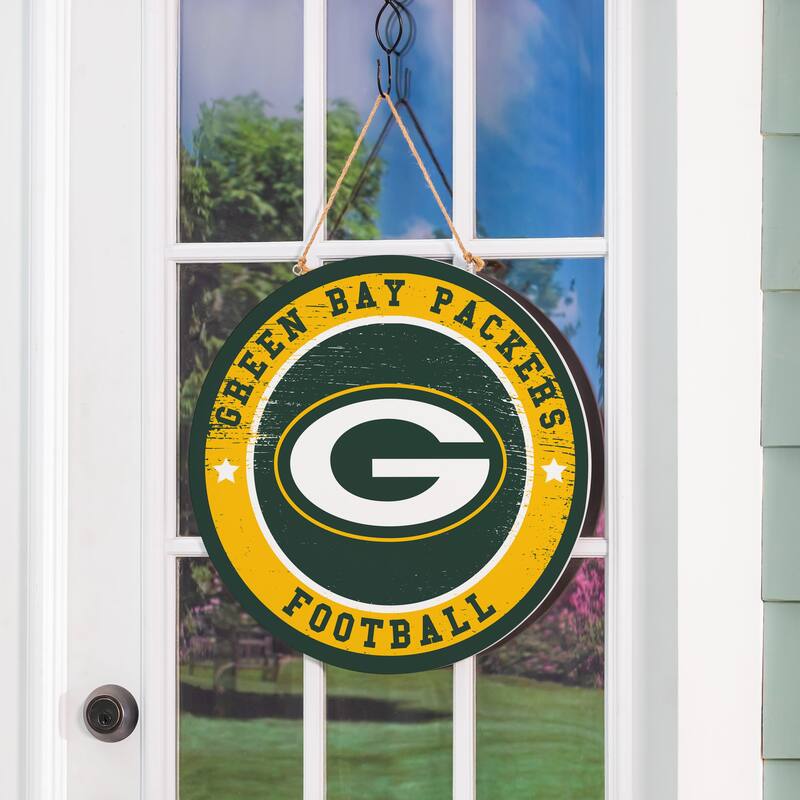 Green Bay Packers Wooden Door Decor Wall Sign - Multi-Color