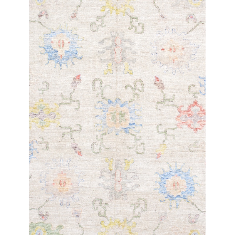 Pasargad Home Oushak Hand-Knotted Ivory Wool Area Rug - 10' 3" X 13' 0"