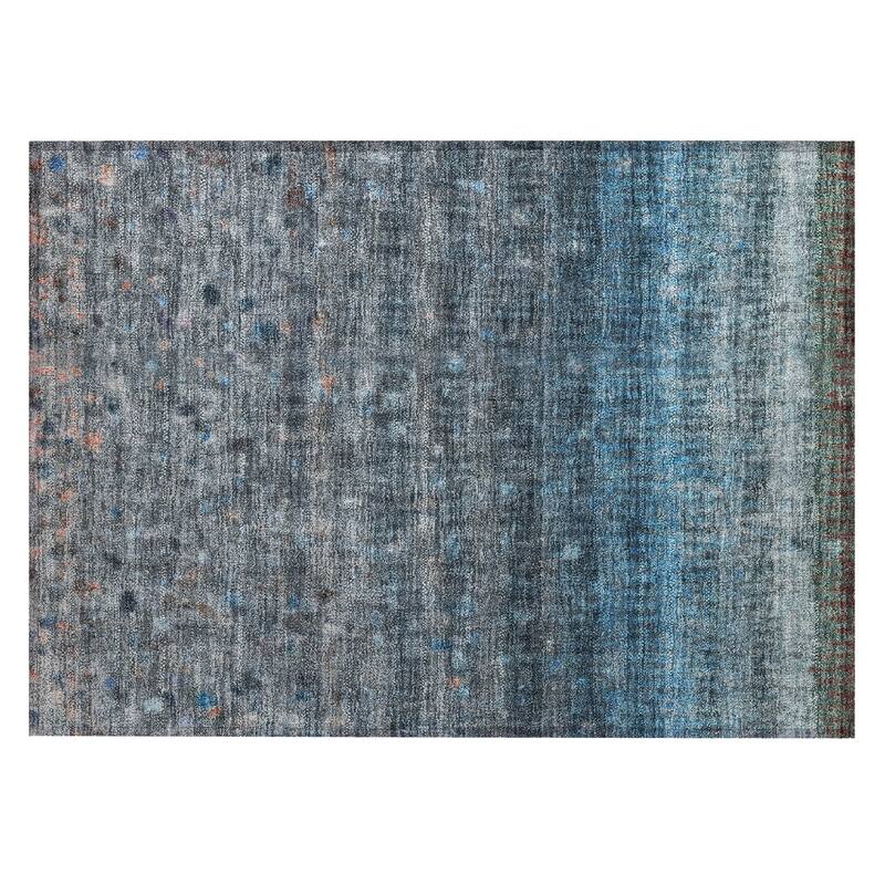 Machine Washable Indoor/ Outdoor Abstract Ombre Chantille Rug