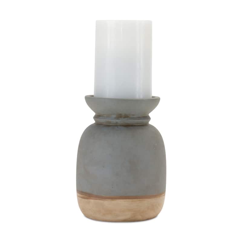Dual-Tone Ceramic Candle Holder (Set of 2)