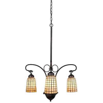 Meyda Tiffany Terra Bone 3 Light 20-1/2" Wide Chandelier with Tiffany