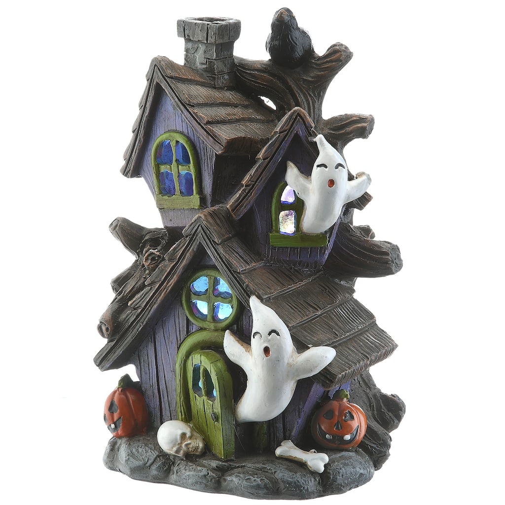 National Tree Company Halloween Pre-Lit Haunted House Decoration, LED Lights, 6 Inches - 6 in