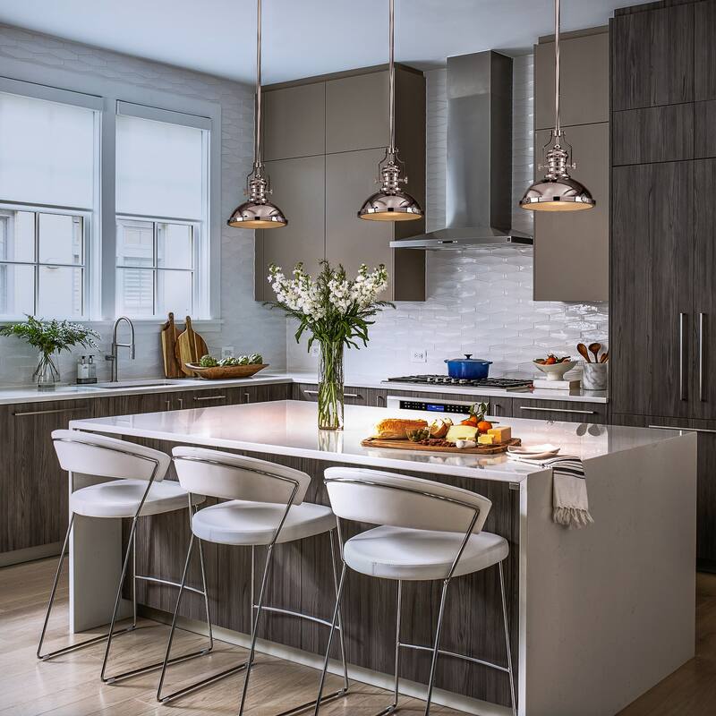 1-Light 13" Modern Industrial Single Dome Pendant Light