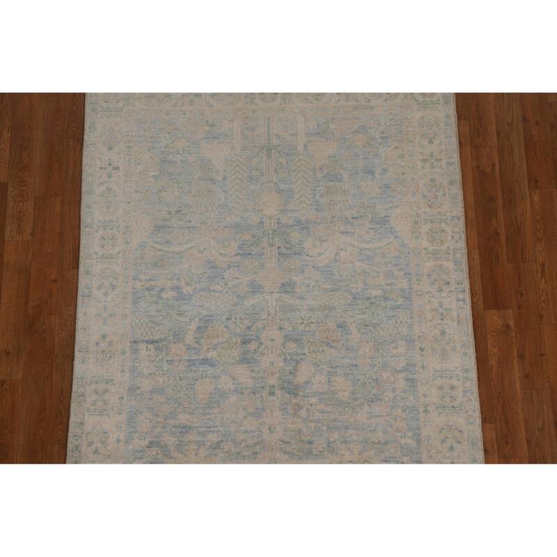 Vegetable Dye Oushak Turkish Oriental Area Rug Handmade Wool Carpet - 3'11" x 4'11"