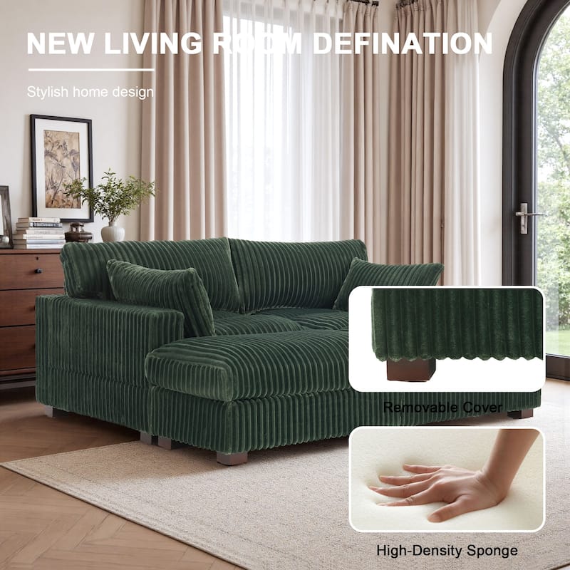 Oversized U-shaped Plush Modular Sectional Sofa Set