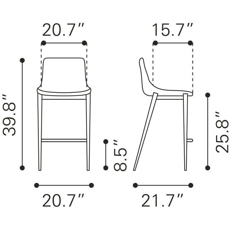 Counter Stool (Set of 2) - 20.7" W x 21.7" D x 39.8" H