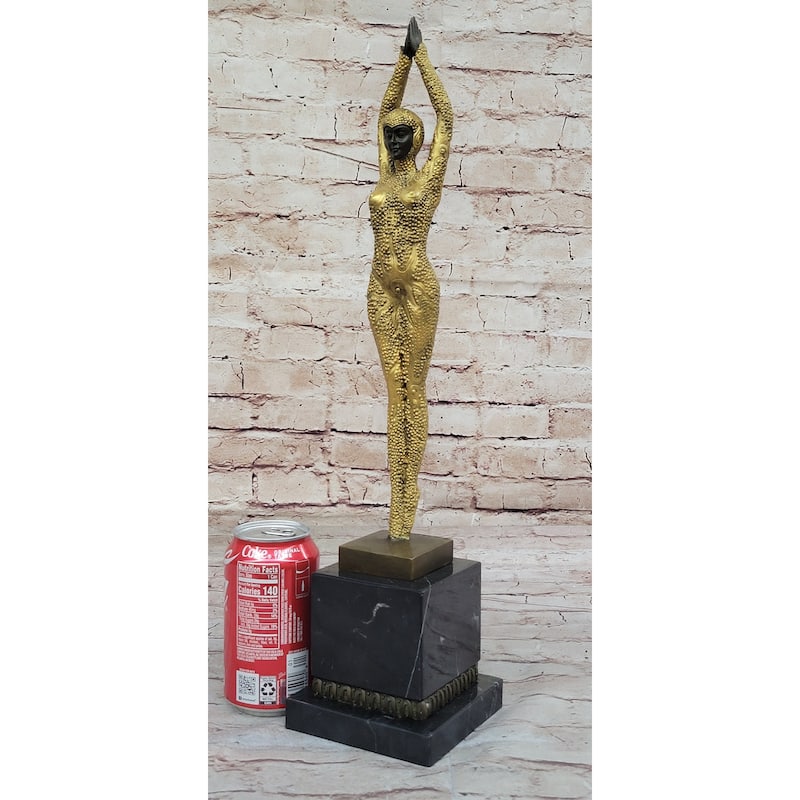 Art Deco Bronze Chiparus Starfish Dancer Etoile La Mer Statue Sculpture Figure Gold 19 Inches X 5 Inches