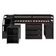 preview thumbnail 5 of 7, Espresso Twin Size Wooden Loft Bed with Retractable Writing Desk and 3 Drawers, Storage Stairs and Shelves