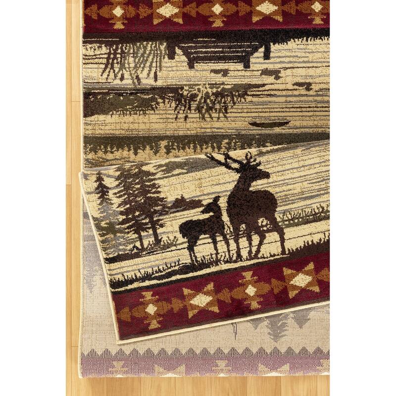 Nature's Nest GC_CBL3005 Multi Lodge Area Rug