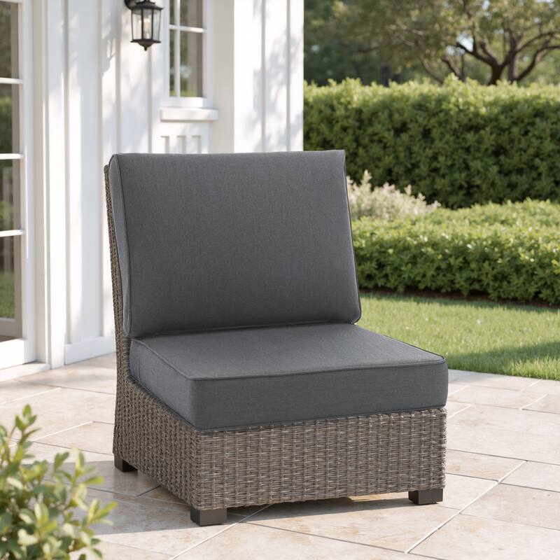 Outdoor 4.7" Thick Sunbrella Cushion Set with Back and Seat Cushions - Grey