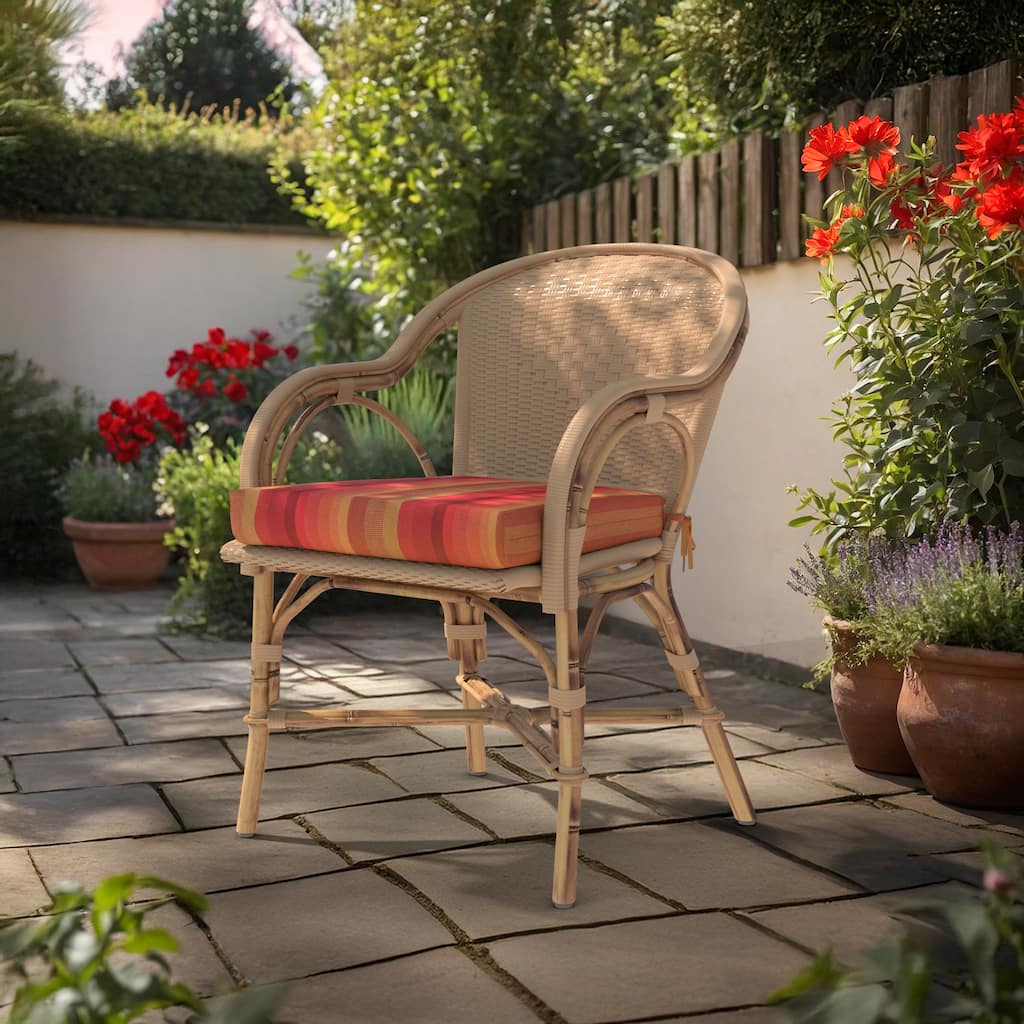 California Umbrella Outdoor Chair Pad Set of 2, 18" x 18", Densified Fiber Fill, Sunbrella Fabric