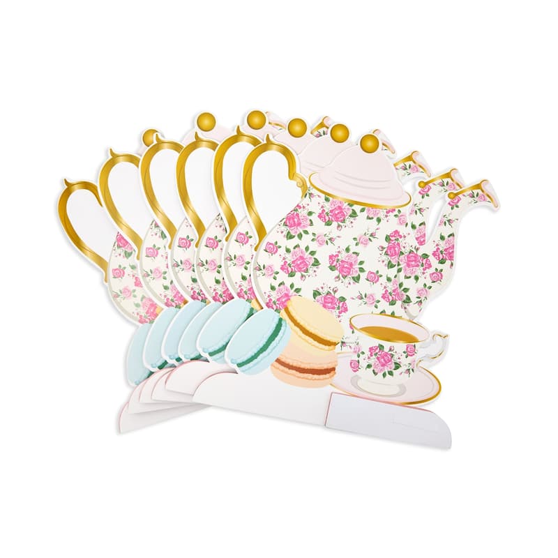LaVenty 12 PCS Floral Tea Party Favor Lets Par Tea Party Supplies Tea Party Decorations Princess Party Flower Boxes Centerpiece Floral Teapot Centerpiece