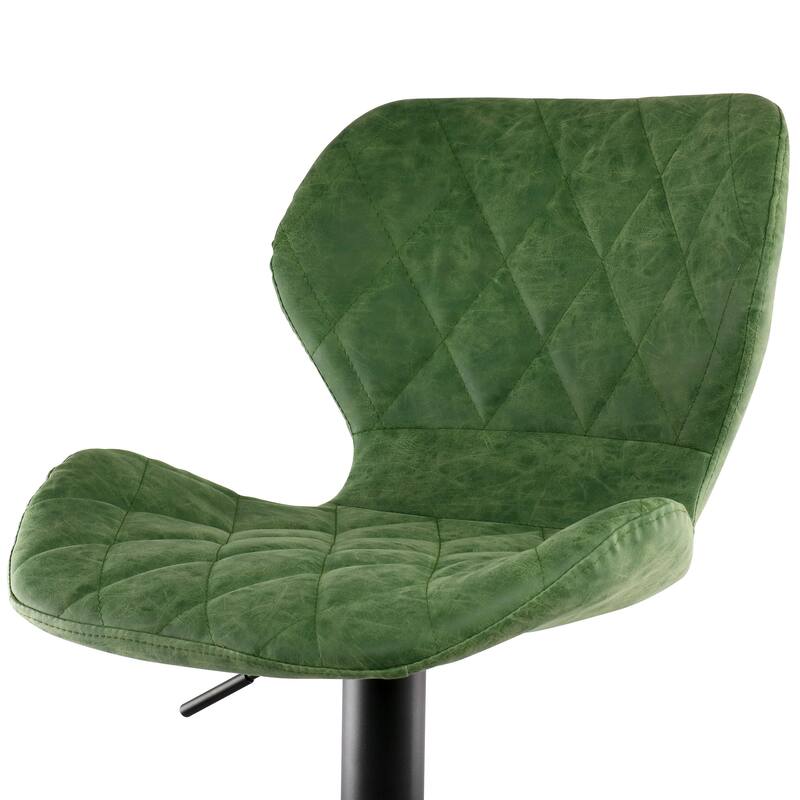 Vintage Faux Leather Adjustable Bar Stool