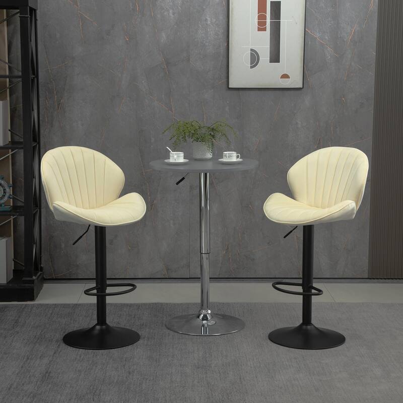 Bar Stools Set of 2 - Adjustable Barstools with Back and Footrest, Counter Height Bar Chairs for Kitchen