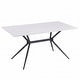 preview thumbnail 22 of 131, Elega Modern Sintered Stone Dining Table Modern Trestle Base Powder-Coated Steel Frame Kitchen Table - 47"-71" 48 Inches - Solid White