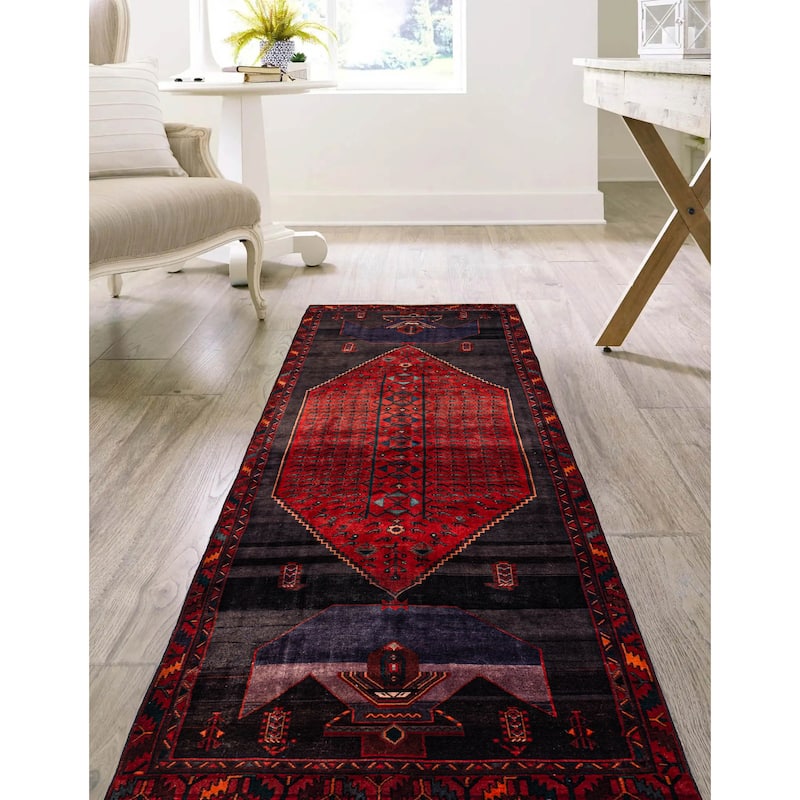 ECARPETGALLERY Hand-knotted Konya Anatolian Black, Red Wool Rug - 4'8 x 12'10