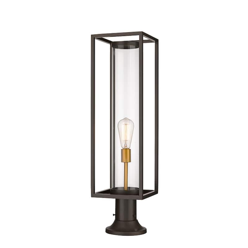 Z-Lite Dunbroch 30" Tall Outdoor Pier Mount Post Light - Deep Bronze / Outdoor Brass