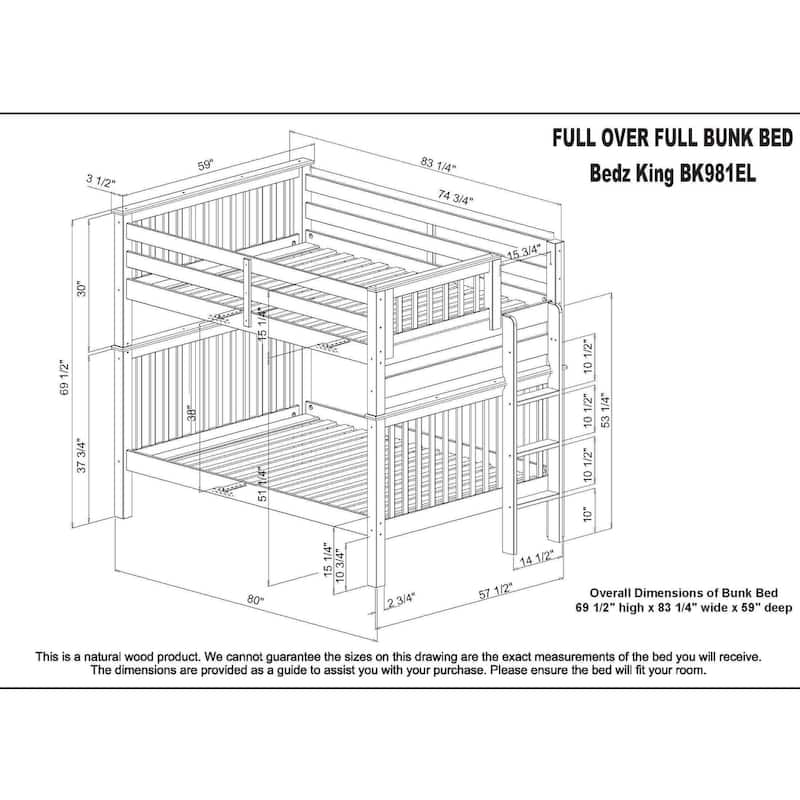 Taylor & Olive Trillium Full over Full Bunk Bed, Twin Trundle
