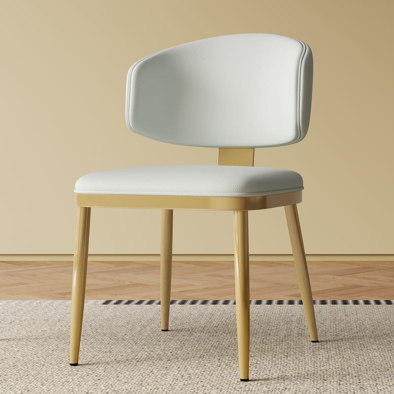 Dining Chairs Set of 2, Modern Design Home Chairs, PU Leather Metal Dining Chairs for Kitchen Dining Room