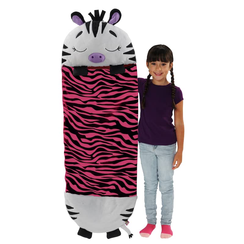 Happy Nappers: Pillow & Sleepy Sack: Large - Zinnia Zebra -7+