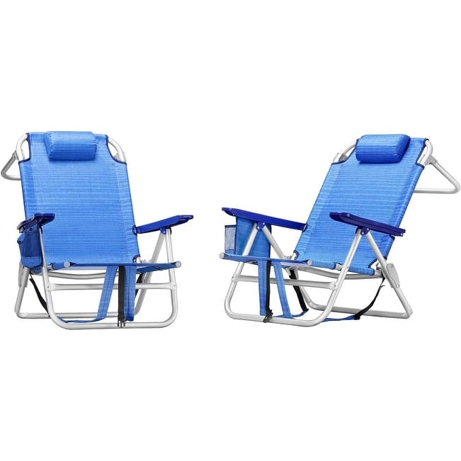 BOSSIN Backpack Beach Chairs for Adults,Adjustable high Beach Lounge Chairs with Towel Rack for Outdoor,Travel