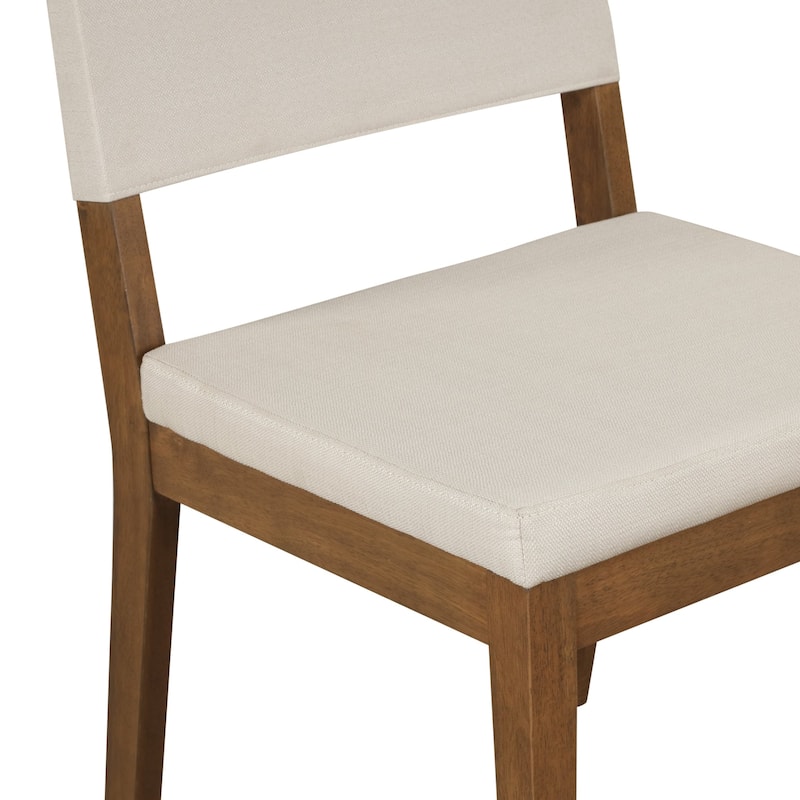 Linus Modern Upholstered Dining Chair, Solid Rubberwood Legs