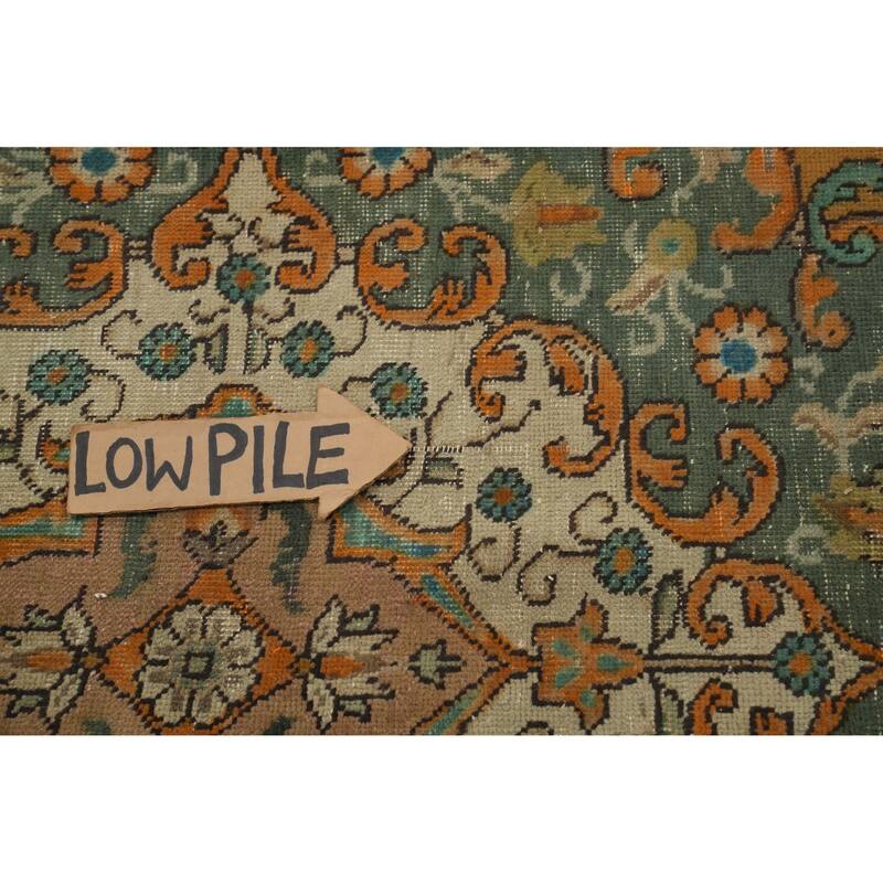 Hand Knotted Oriental 100% Wool Carpet Traditional Floral Oranges & Rust Tabriz Area Rug - 12' 3'' X 9' 3''