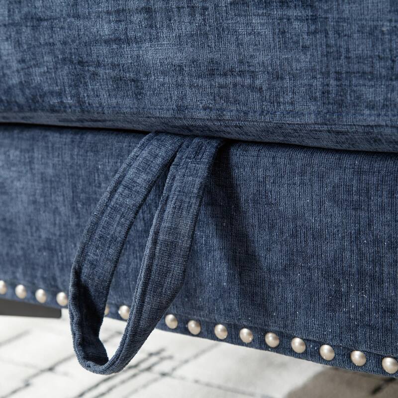 Stylish 3-Seat Chenille Sofa with Storage Function and Pillows