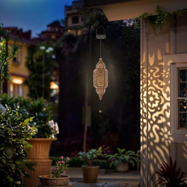 Solar Sunflower Lantern – Waterproof Hanging Metal Light With Colorful Projection, 600mAh Battery, For Garden, Patio, Pathway (Sunflower Design)