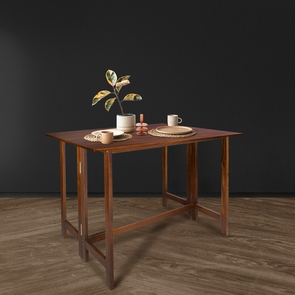 Solid Wood Flip-Top Folding Console to Dining Convertible Solid Wood Flip-Top Folding Console to Dining Convertible