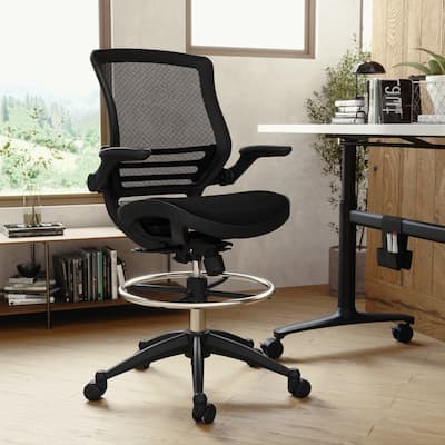 Mid-Back Swivel Office Chair with Adjustable Foot Ring