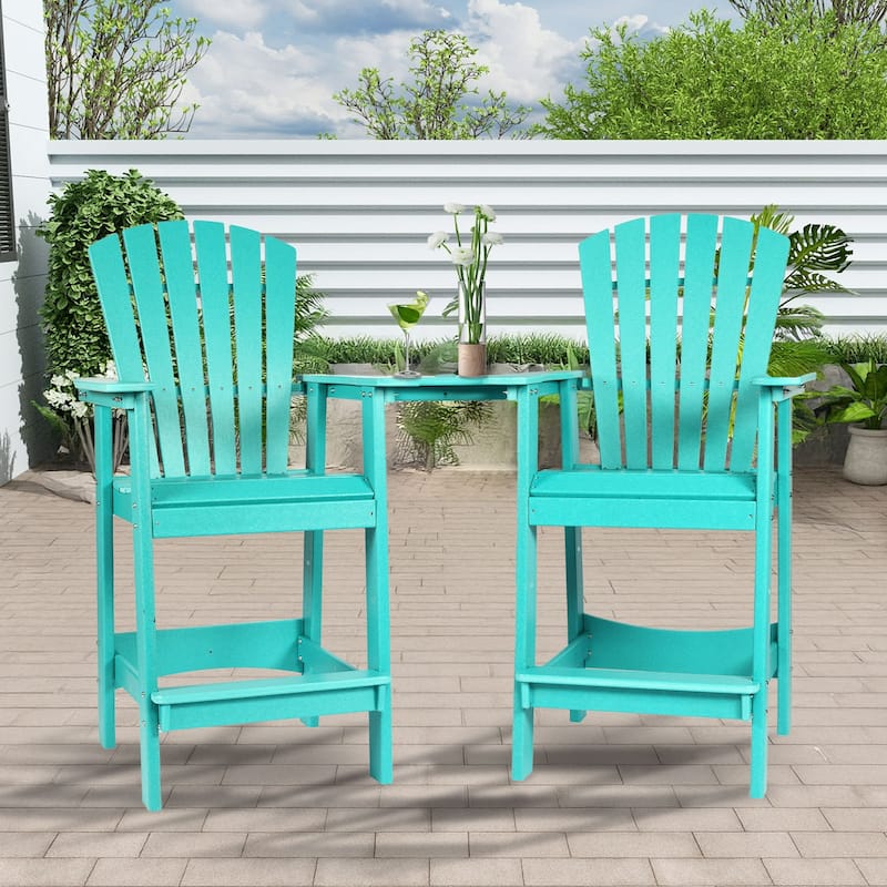 Aoodor Tall Adirondack Chairs Set of 2 with Connecting Tray