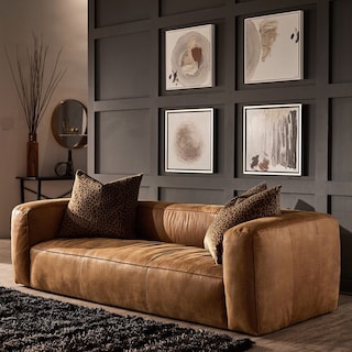 Divya Outback Tan Leather Sofa by iNSPIRE Q Modern
