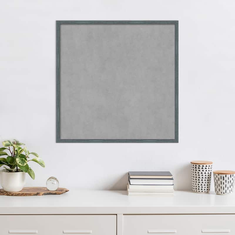 Amanti Art Dixie Blue Grey Rustic Narrow Framed Magnetic Board