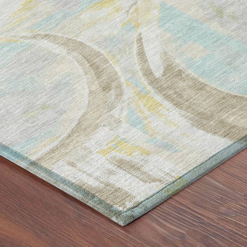 Machine Washable Indoor/ Outdoor Modern Erie Chantille Rug