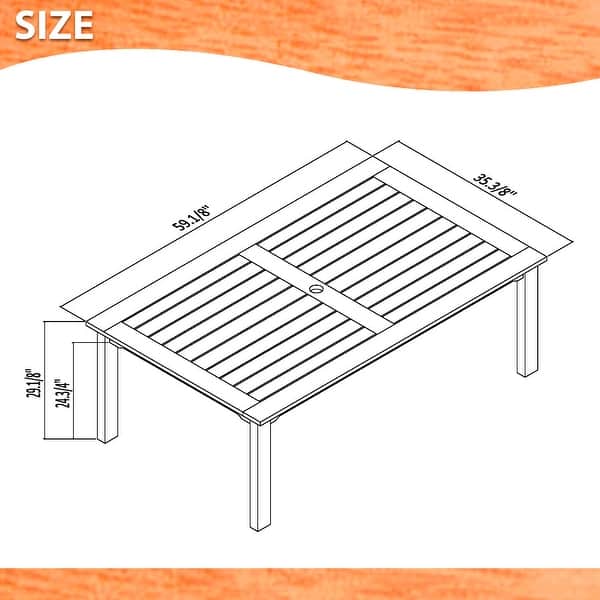 Amazonia Curry Outdoor Patio Dining Wood Table