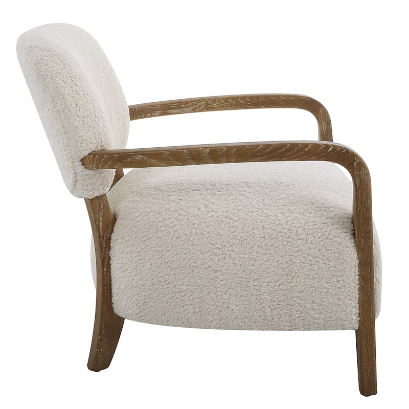 Uttermost Telluride Natural Shearling Accent Chair - 28"W x 30"H x 31"D