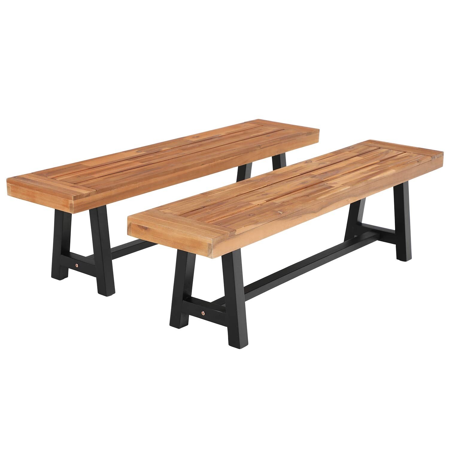 Shop Sophia William 2 Piece Wooden Garden Benches With Or Without The Wooden Garden Table Overstock 31998496