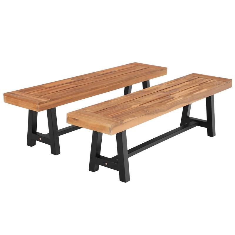 Sophia & William 2/3-Piece Wooden Garden Benches with or without the Wooden Garden Table