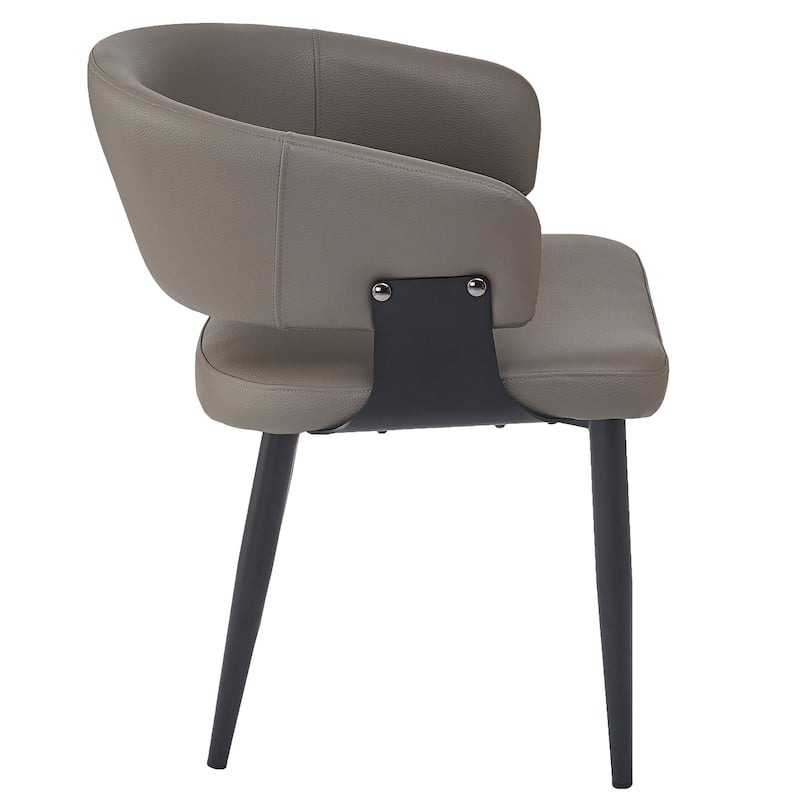 Modern Faux Leather and Metal Dining Chair, Set of 4