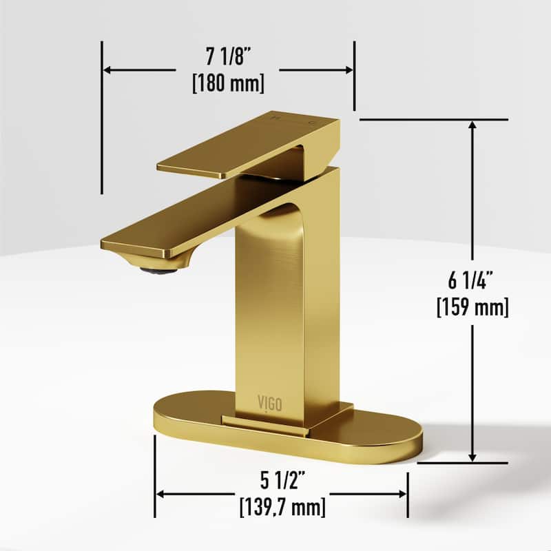 VIGO Dunn 6" H Single Handle Single Hole Bathroom Faucet