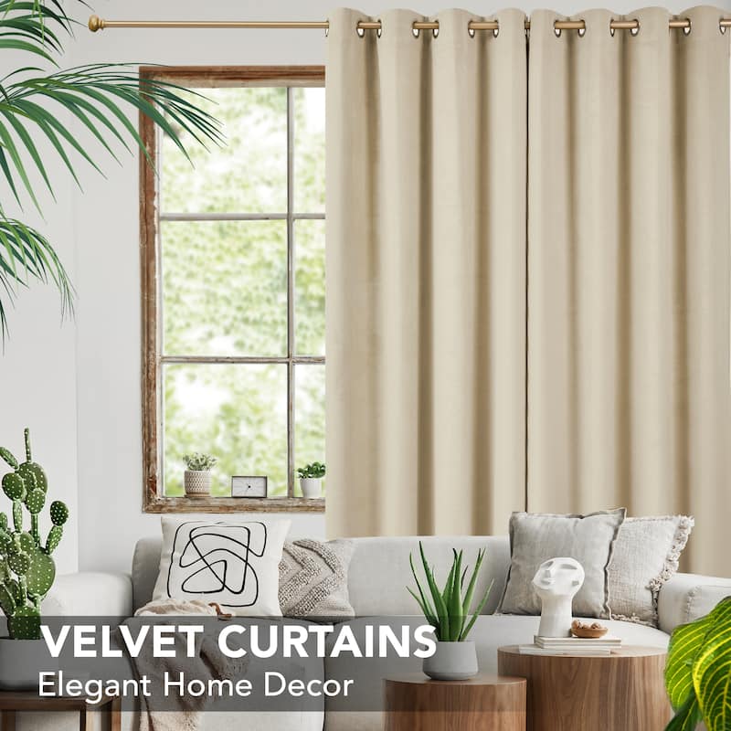 Deconovo Velvet Blackout Curtains, 2 Panels, Thermal Insulated