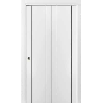 Bi-fold Doors 56 x 80 Planum 0016 White Silk with Sturdy Tracks
