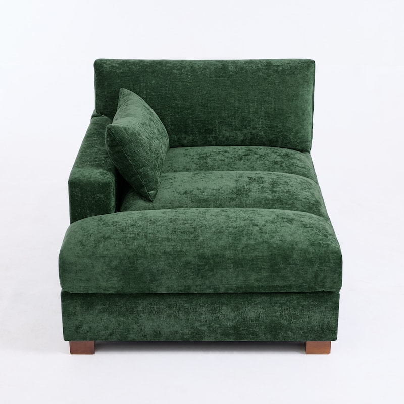 42"W Chenille Upholstered Chaise Lounge