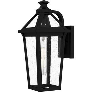Matte Black One Light Outdoor Wall Mount from the Boulevard Collection
