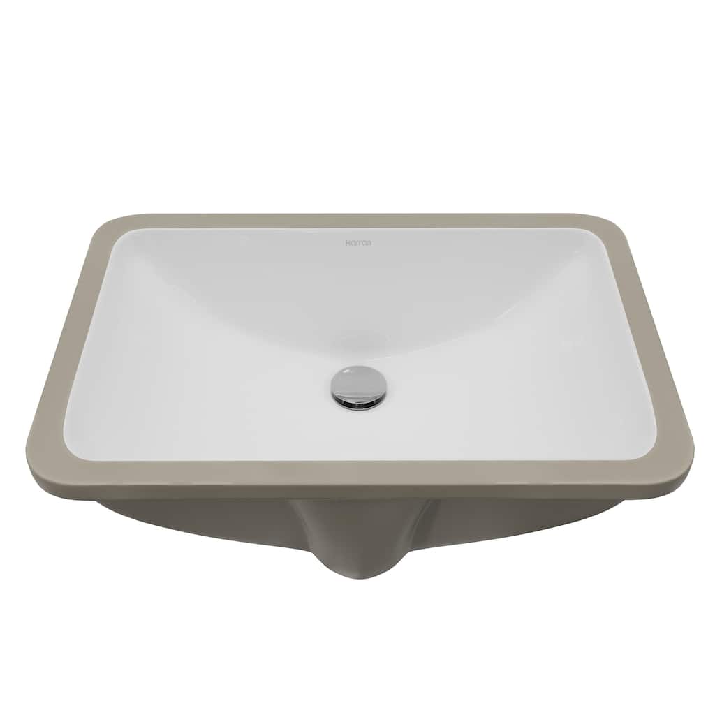 Karran Valera 21" Rectangular Undermount Vitreous China Bathroom Sink in White