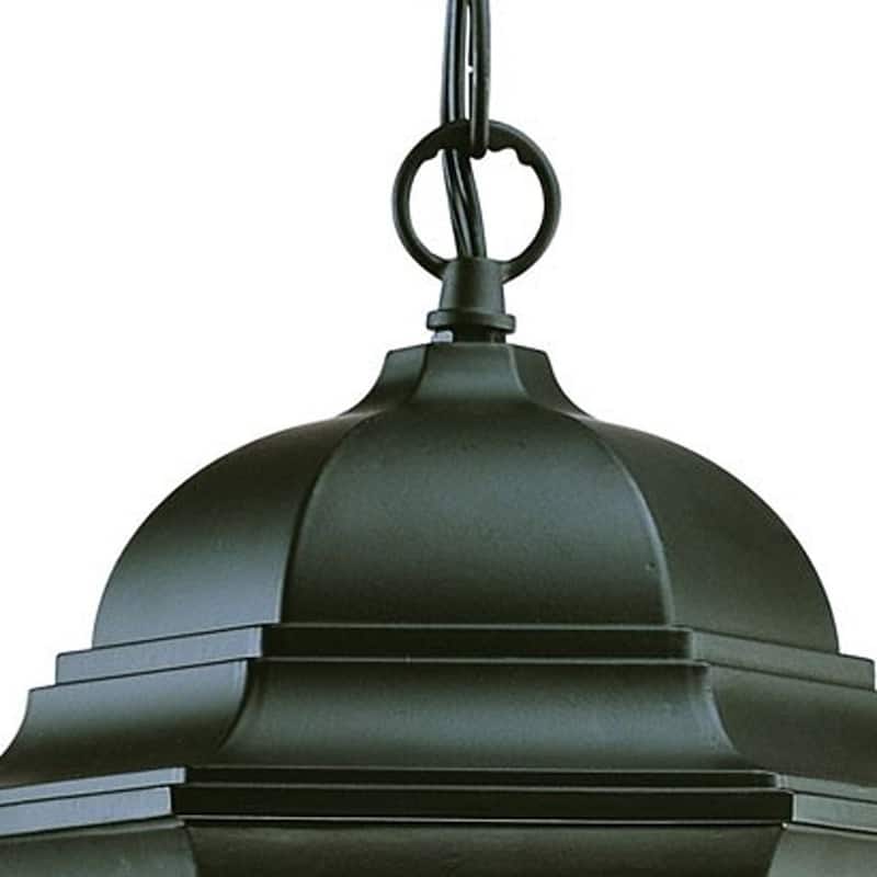 HomeRoots Three Light Matte Black Wide Lantern Hanging Light - 9.5' X '14.75' X '9.5
