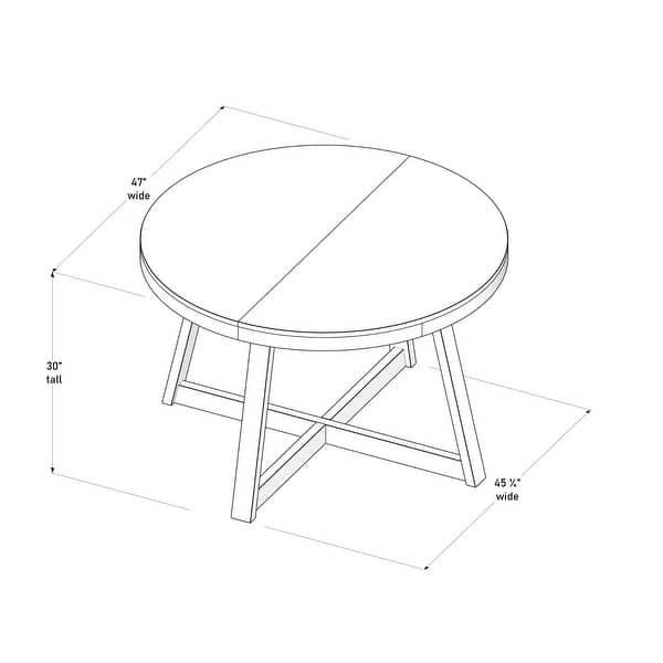 dimension image slide 2 of 6, Plank and Beam Classic Solid Wood Round Dining Table - 47"