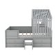 preview thumbnail 6 of 7, Full Size House-Shape Low Loft Bed with Roof, Window, and Four Drawers