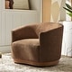 preview thumbnail 54 of 74, HULALA HOME Gema Modern 360°Swivel Chenille Ergonomic Barrel Accent Chair with Solid Wood Legs Caranmel